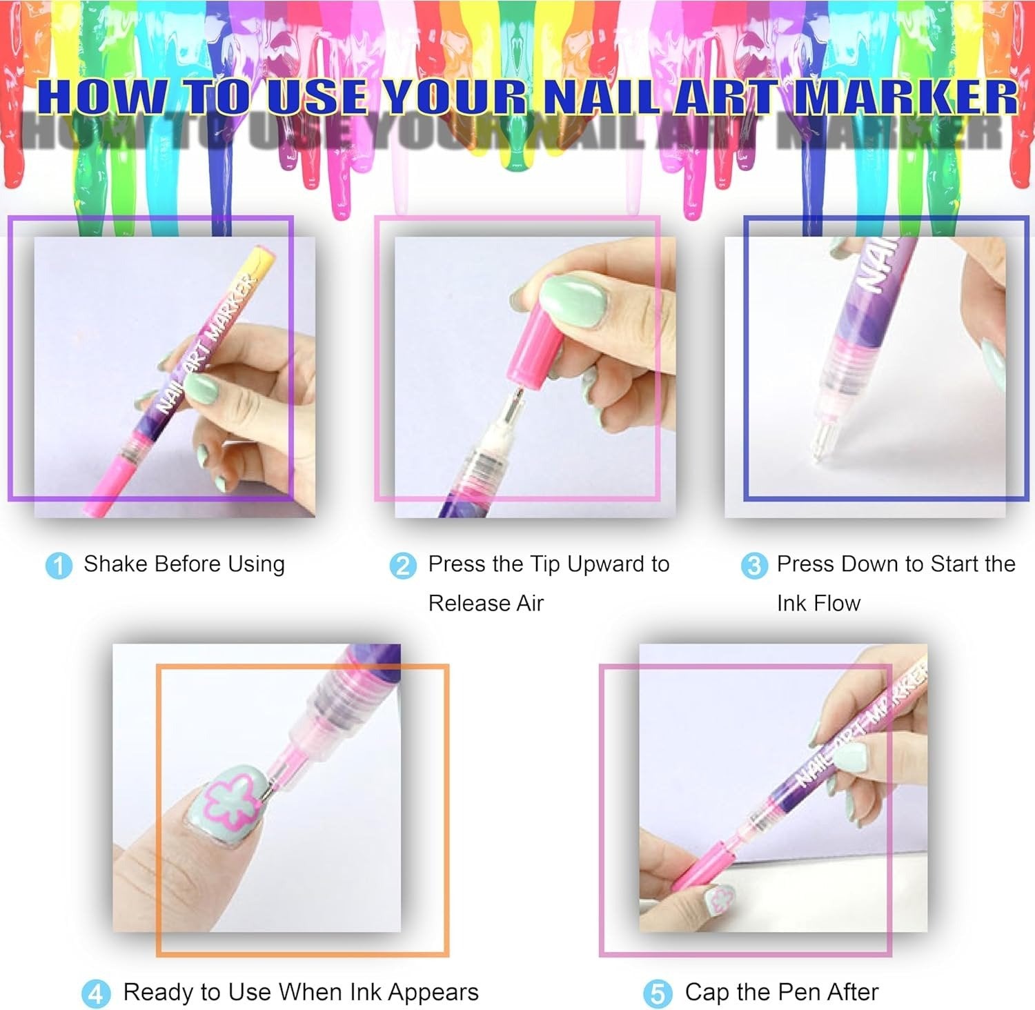 ⏳LAST WEEK SPECIAL PRICE: ￡9.99!!🎁12 Colors Nail Art Pens Set🎨💅-3