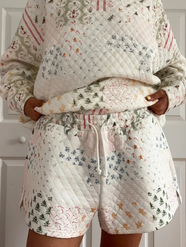 ❄️🧣Christmas Holiday Quilted Mockneck Sweatshirt Set(✨Same as in the video)-6