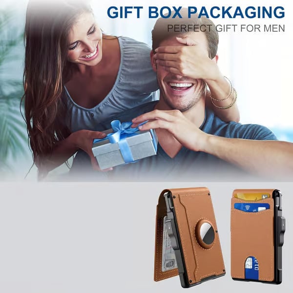 🔥Last Day 49% OFF-Men's Simple Bifold Wallet- with Pop Up Aluminum Case Money Clip Slim Leather Slots Credit Card Holder RFID Blocking Bifold Minimalist Wallet(🎁Perfect Gift)-5