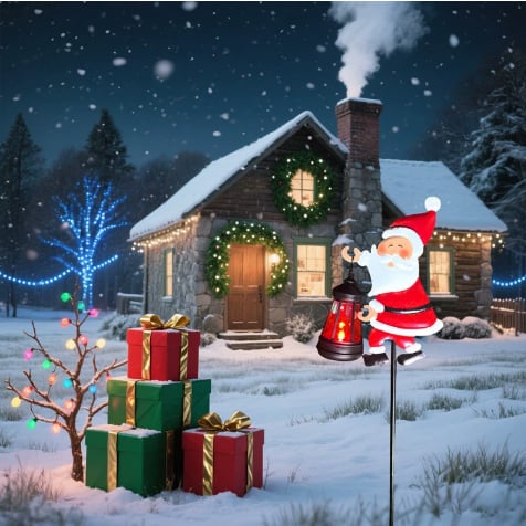 🎅LAST DAY SPECIAL PRICE:£11.99!!✨Christmas Solar Kettle Light & Lantern Garden Decor Collection-1
