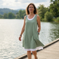 ⏰Sommer-Sonderangebot: 50 % Rabatt💃 Lässiges, locker sitzendes, ärmelloses Tanktop-Kleid für Damen mit angedeutetem Zweiteiler-Look