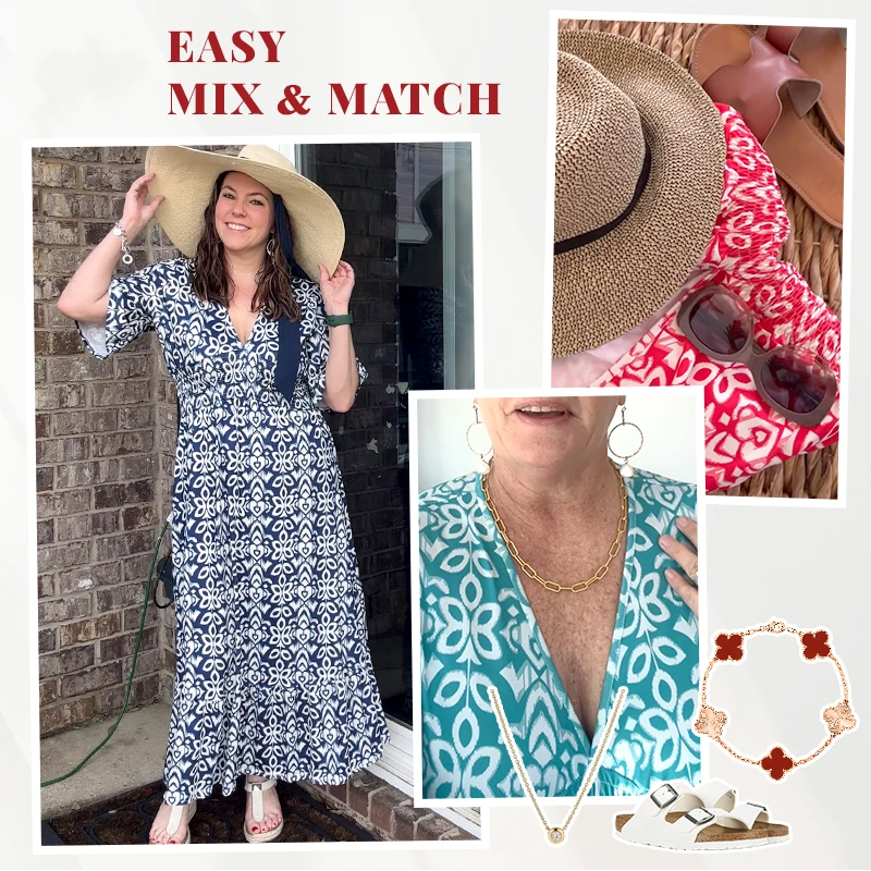 🌸Hot Sale - 49% OFF🔥Bohemian Casual Print V-neck Waist Wrap Long Dress-1