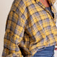 🏆Women's Mineral Washed Button Down Plaid Shirt-10