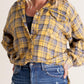 🏆Women's Mineral Washed Button Down Plaid Shirt-8