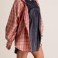 🏆Women's Mineral Washed Button Down Plaid Shirt-4