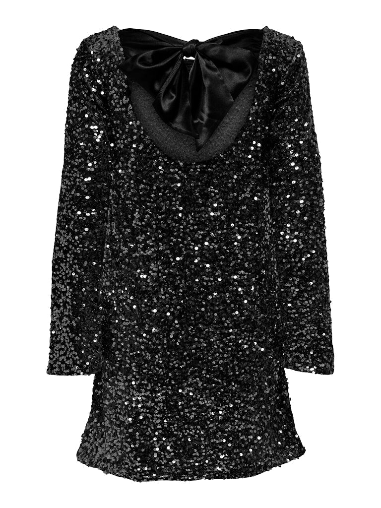 🔥🖤Black Friday Sale:49% OFF🔥Dance All Night Sequin Back Tie Up Bow Loose Mini Cutee Dress🎀-14