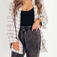 🏆Women's Mineral Washed Button Down Plaid Shirt-5