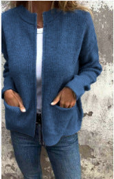 🎁2025 Early Christmas Sale🎄Women's Cozy Zipper Knitted Jacket-11