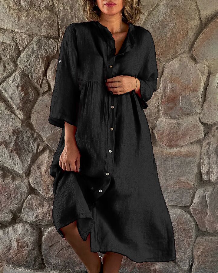 💕LAST DAY SALE 49% OFF💕Women's Loose Cotton Shirt Dress-5