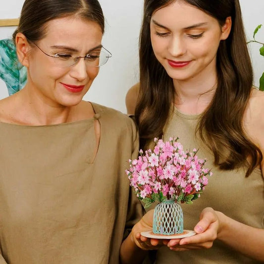 3D Cherry Blossom Flower Bouquet Pop Up Card