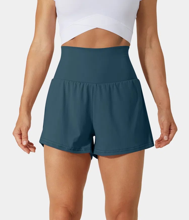 🔥2024 New Hot Sales🔥High Waisted 2-in-1 Yoga Shorts & Side Pockets-6