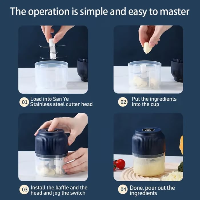 💥LAST DAY SALE 49% OFF⏰50K+ SOLD!🎅Electric Garlic Chopper,Mini Portable Veggie Chopper-5