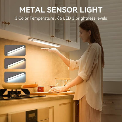 🏆LETZTER TAG 50 % RABATT🔥3-farbige Beleuchtung Stanzfreie intelligente Sensor-Magnet-LED-Lampe, wiederaufladbar