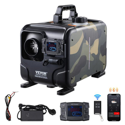 8KW Diesel Heater, 12V/24V All in One Diesel Air Heater, Bluetooth APP Control, Remote Control and Display Screen, CO Alarm, Fast Heating Horizontal Portable Diesel Heater for Vehicles, Garage