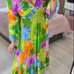 2024 Hot Sale🔥💃V-neck Floral Seaside Vacation Loose Dress-1