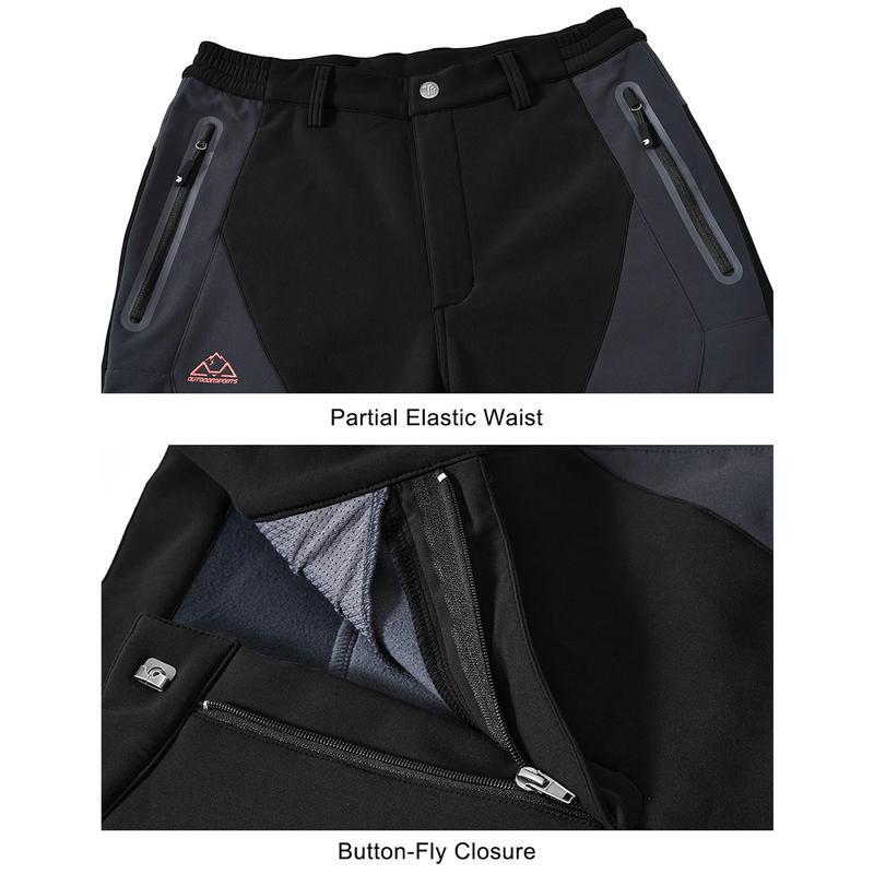 🏆LAST DAY SALE 50% OFF!!🔥Men's Waterproof Winter Trousers with Fleece Lining Cargo Pants-3