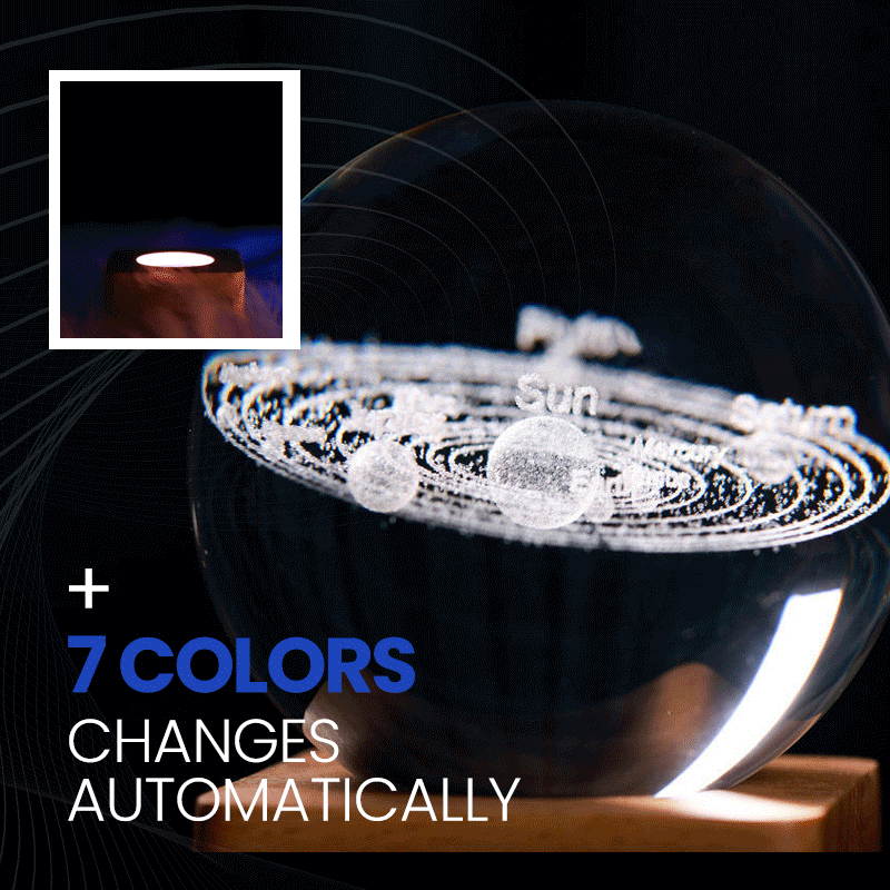 🔥🎲Your Christmas gift Get 49% Off Today🔥Luminous Planet Crystal Ball with Wooden Base-4