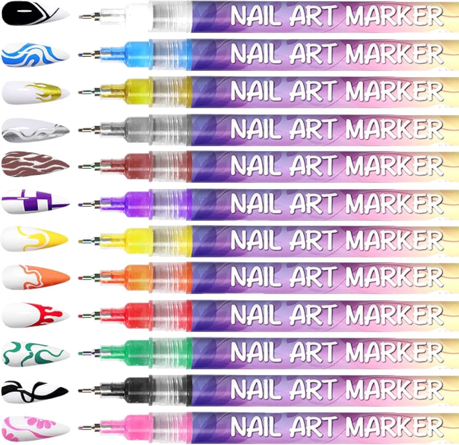 ⏳LAST WEEK SPECIAL PRICE: ￡9.99!!🎁12 Colors Nail Art Pens Set🎨💅-5