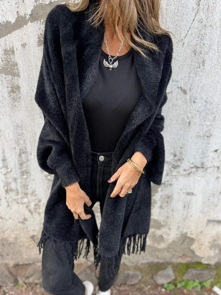 🔥Limited Time 49% Off 🔥Women's Long Sleeve Casual Tassel Shawl Coat-2