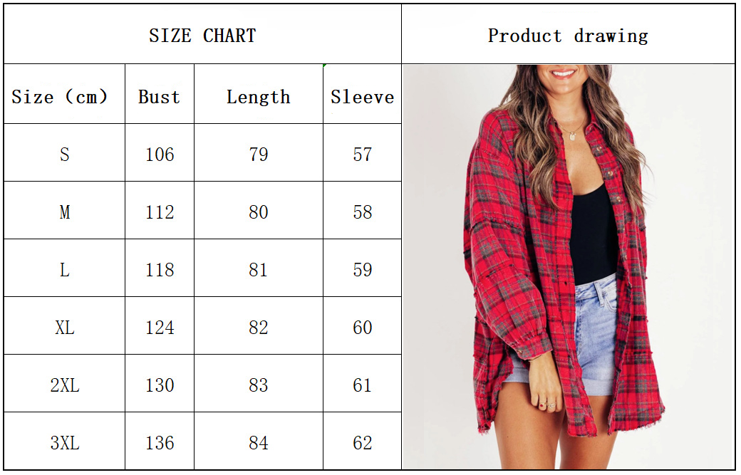 🏆Women's Mineral Washed Button Down Plaid Shirt-16