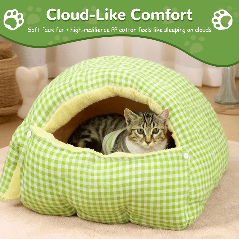 🔥Cat Beds for Indoor Cats,Cat Cave Bed Cat Tent with Removable Cushion, Warm Cave Nest Sleeping Bed Puppy House for Cats Small Dogs-2