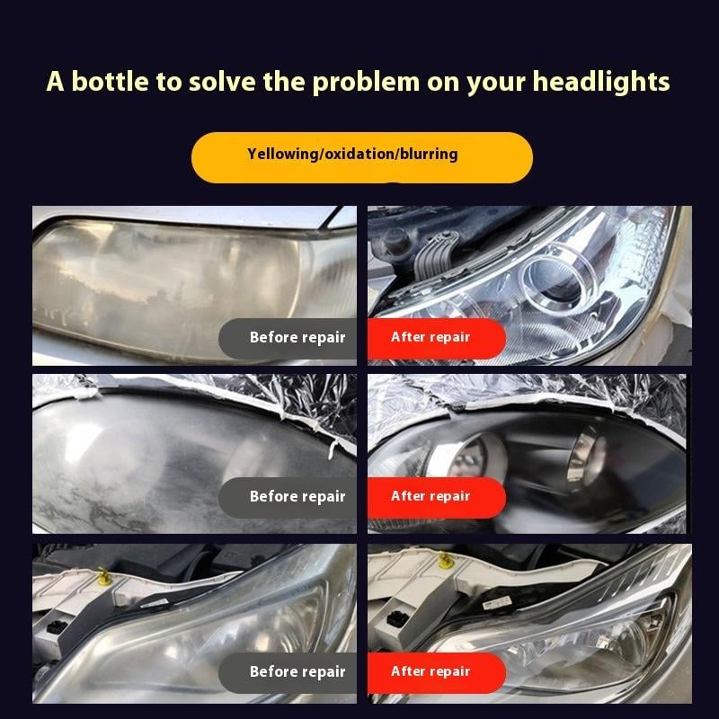🚘Automotive Headlamp Restoration Fluid Kit✨ Restore Headlights in Minutes! No Tools Needed + UV Protection 🛠️🌟-4