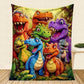 🎅Christmas Gift idea 50%OFF🎁🦖Cute Smiling Dinosaurs HD Digital Print Flannel-5
