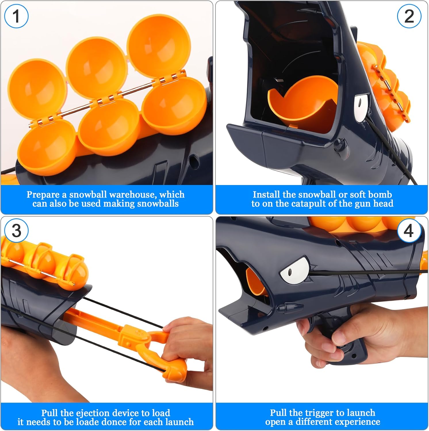 🔥Last Day Sale 49% OFF🎁2025 Shark Snowball Launcher-4