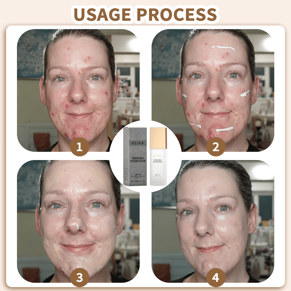 🔥Last Day-Buy 1 Get 1 Free!🎁All-in-one Colour Changing Flawless Foundation💧✨Lightweight & waterproof-1