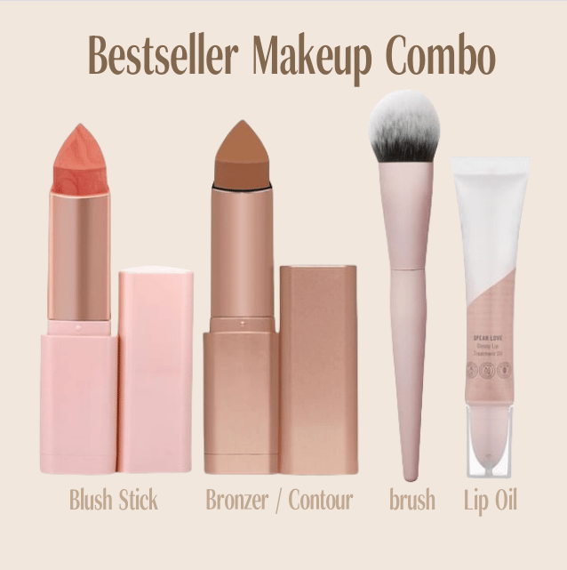 🔥One-stop makeup combo — everything in one kit🔥Bronzer / Contour & Blush Stick & Lip Oil Bestseller Makeup Combo-8