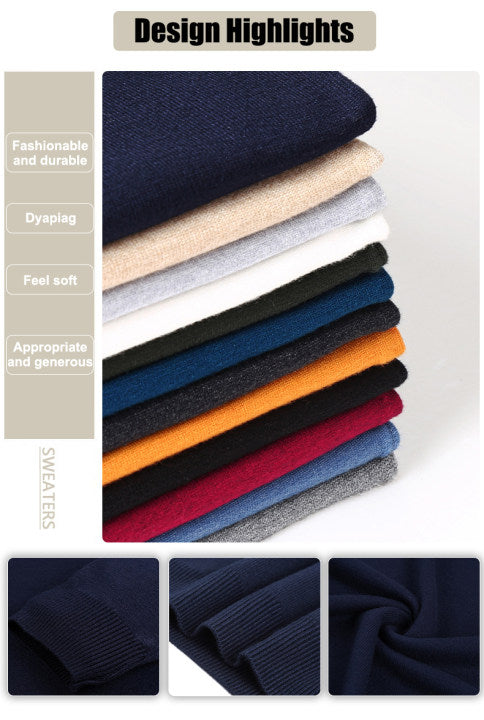 🎁Last Day Sale 49% Off🔥Men's Solid Color Premium Cashmere Sweater💥Buy 2 Free Shipping-13