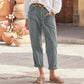 Linen Simple Button Fly Trousers【BUY 2 GET FREE SHIPPING】-5
