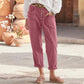 Linen Simple Button Fly Trousers【BUY 2 GET FREE SHIPPING】-4
