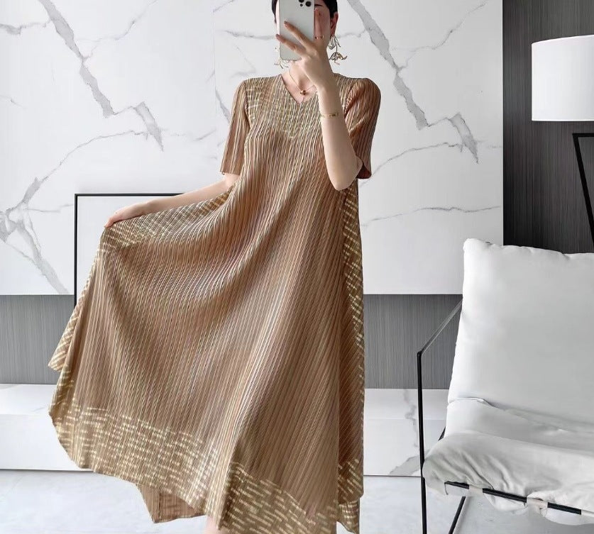 🎁Hot Sale 50% OFF⏳Miyake Vintage Print Pleated Dress🌸-6