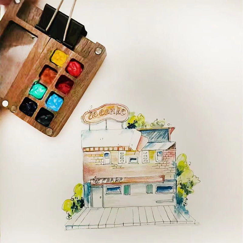 12 Grid Mini Portable Fingertip Paint Palette Bundle Set-2