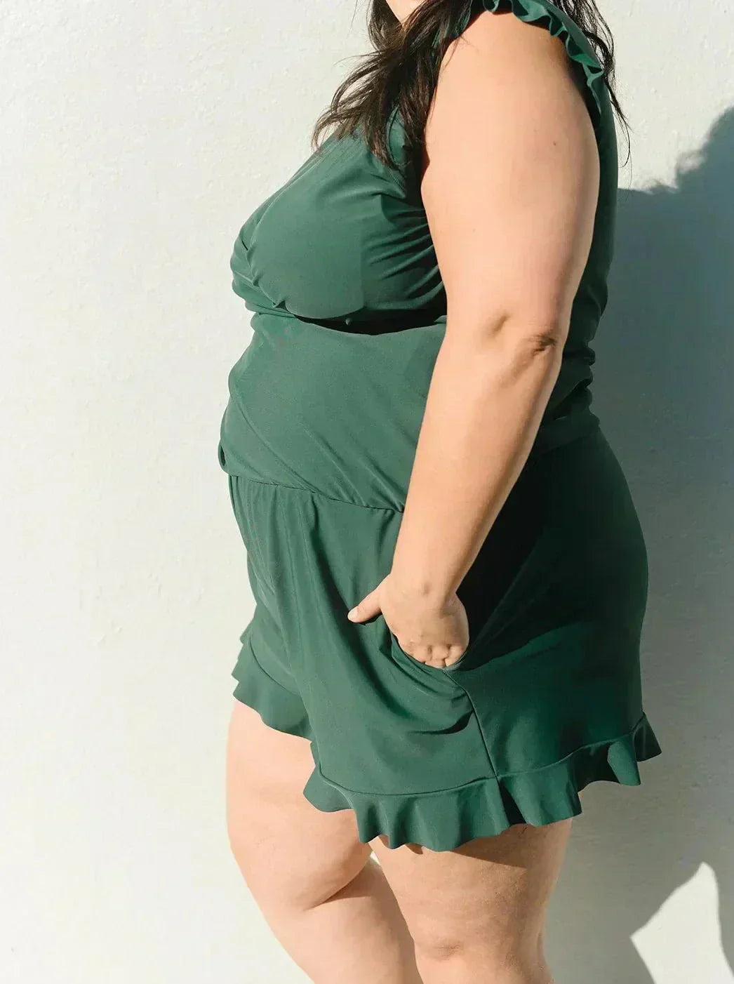 🎉Vacation Sale 49% OFF✨️Swim Romper Built-in Bra & Shorts with Pockets-8