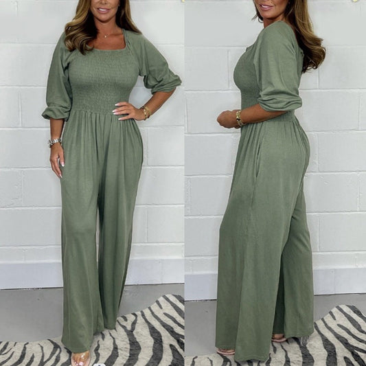 🌸Spring Specials 49% OFF🌸 Women's Elastic Waist Summer Jumpsuit