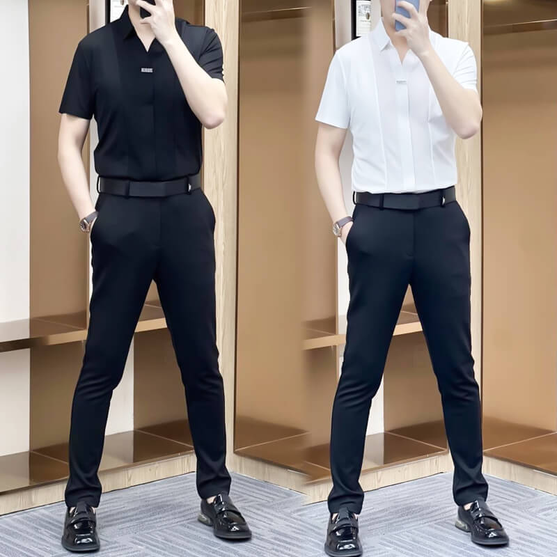 🎁Hot Sale 60% OFF⏳Men's Summer Business Casual Patchwork Shirt-1