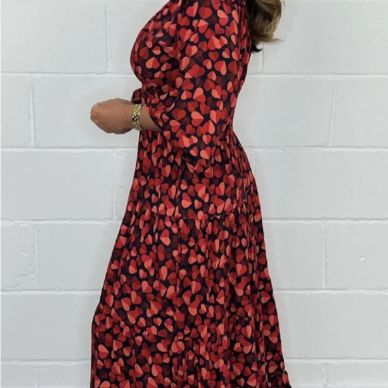 🔥LAST DAY SALE 49% OFF✨️Women Printed Sexy Deep V-neck Dress-2