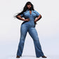 Skinny Bootcut Denim Jumpsuit-4
