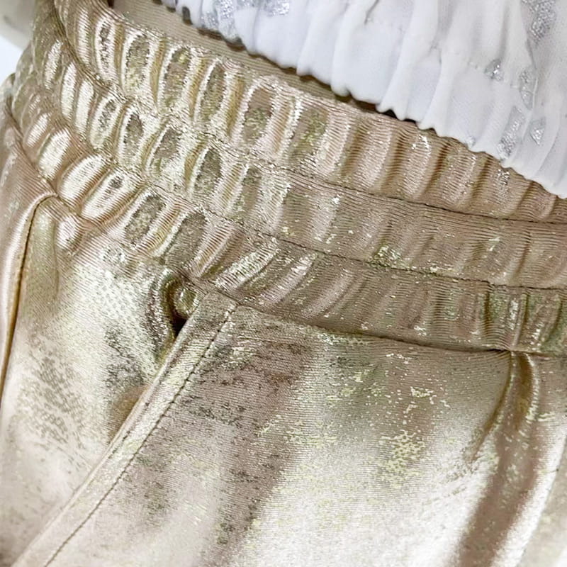 🌷LAST DAY SALE 49% OFF💝Devil's Eye Gold Foil Top and Sequin Pants Set-4