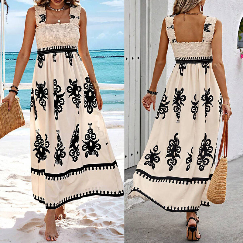 🔥🔥LAST DAY SALE 49% OFF🏖️Women’s Summer Print Sleeveless Flowy Long Dress-1