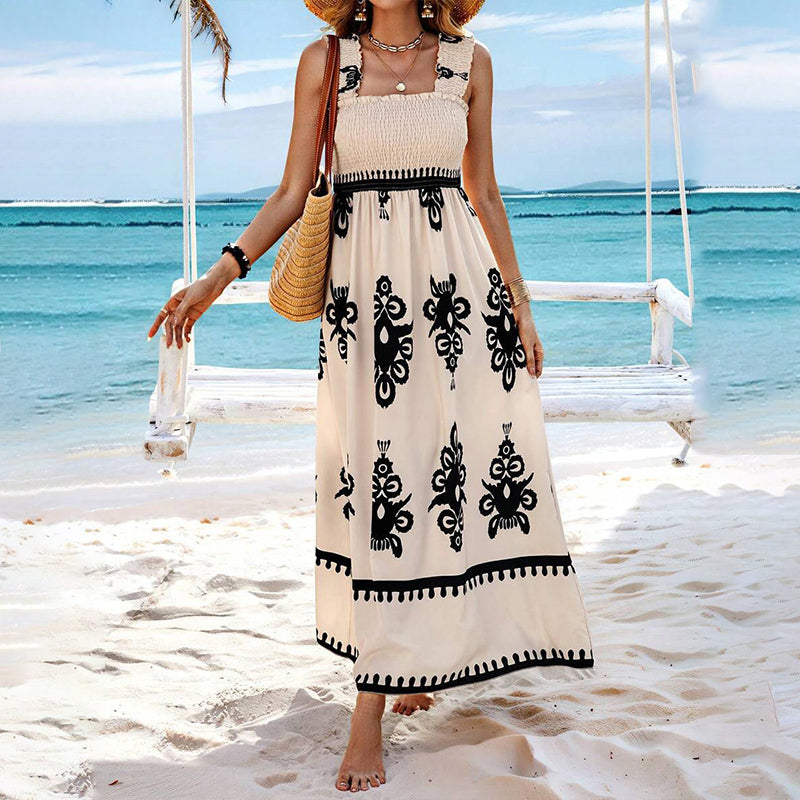 🔥🔥LAST DAY SALE 49% OFF🏖️Women’s Summer Print Sleeveless Flowy Long Dress-3