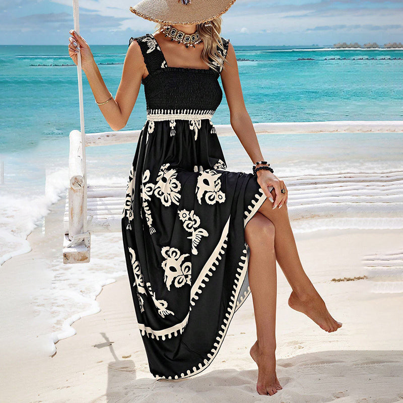 🔥🔥LAST DAY SALE 49% OFF🏖️Women’s Summer Print Sleeveless Flowy Long Dress-5