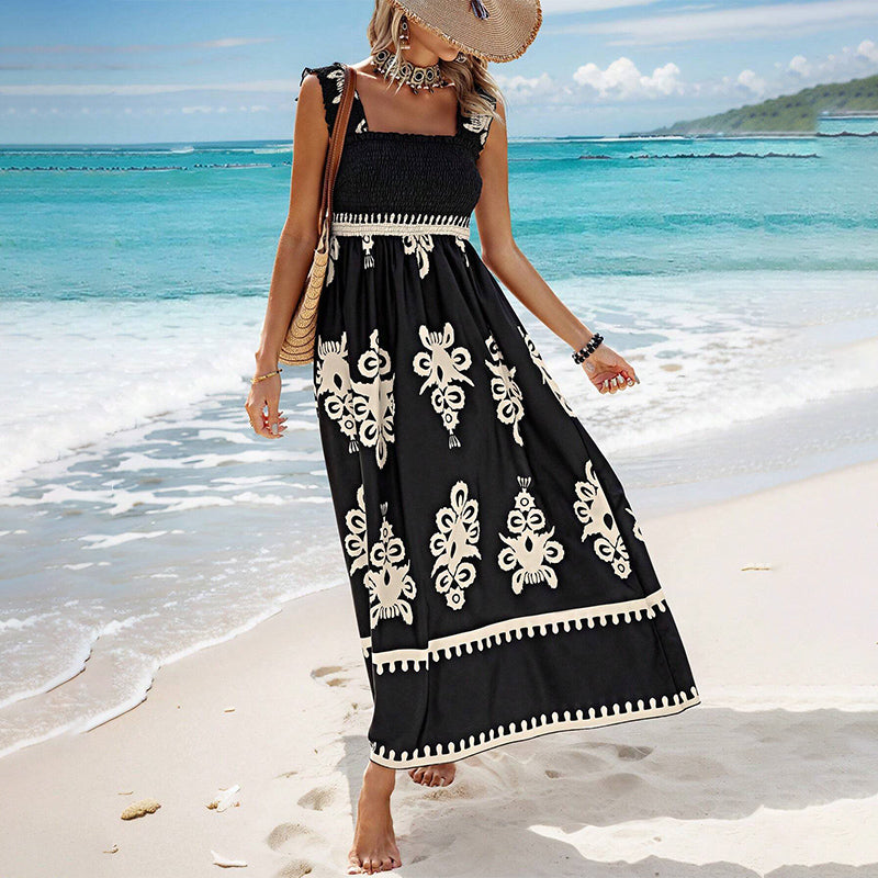 🔥🔥LAST DAY SALE 49% OFF🏖️Women’s Summer Print Sleeveless Flowy Long Dress-10