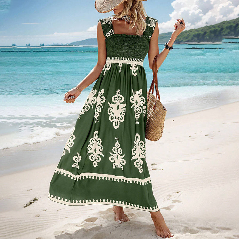 🔥🔥LAST DAY SALE 49% OFF🏖️Women’s Summer Print Sleeveless Flowy Long Dress-14