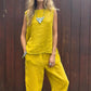 💕Women's 2 Piece Outfits Loose Fit Sleeveless Top & Long Pants-5