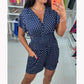 💕LAST DAY SALE 49% OFF💕Polka Dot V-Neck One-piece Shorts Jumpsuit-2