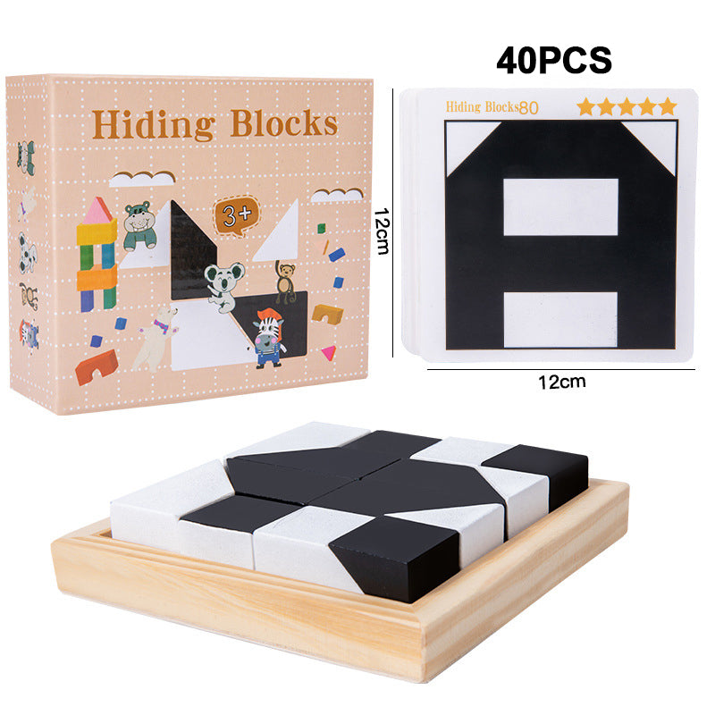🎁Early Xmas Sales - 49% OFF🎅Creative Black & White Block Puzzles Set for Kids-4
