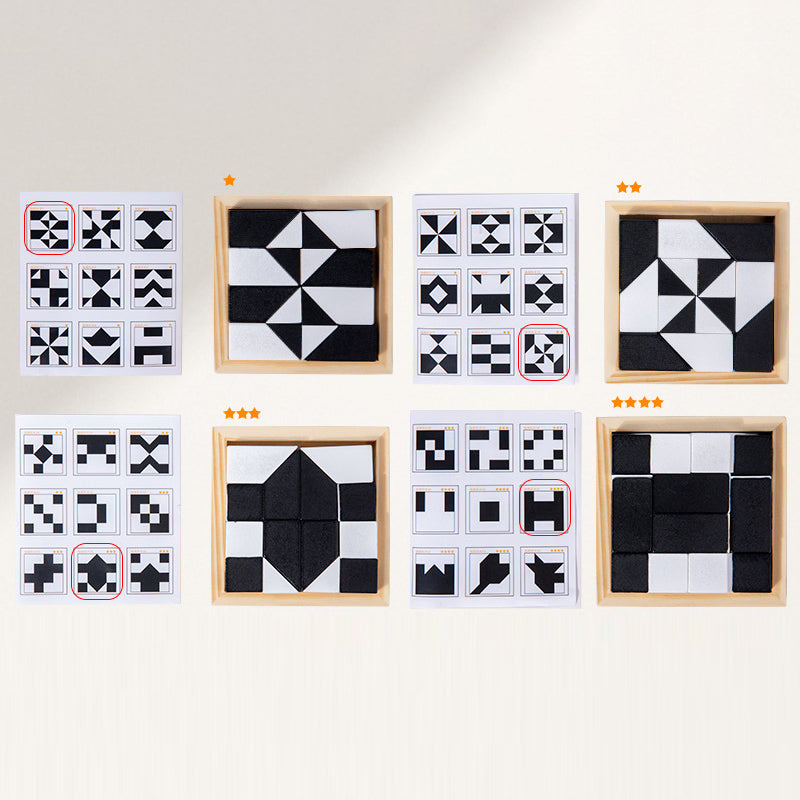 🎁Early Xmas Sales - 49% OFF🎅Creative Black & White Block Puzzles Set for Kids-3